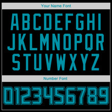 Load image into Gallery viewer, Custom Black Teal-Black Authentic Throwback Rib-Knit Baseball Jersey Shirt