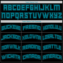 Load image into Gallery viewer, Custom Black Teal-Black Authentic Throwback Rib-Knit Baseball Jersey Shirt