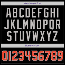 Load image into Gallery viewer, Custom Black Orange-Gray Authentic Throwback Rib-Knit Baseball Jersey Shirt