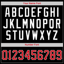 Load image into Gallery viewer, Custom Black Red-White Authentic Throwback Rib-Knit Baseball Jersey Shirt