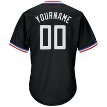 Load image into Gallery viewer, Custom Black White-Red Authentic Throwback Rib-Knit Baseball Jersey Shirt