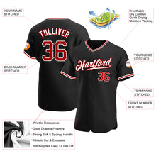 Load image into Gallery viewer, Custom Black Red-White Authentic Baseball Jersey