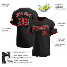 Load image into Gallery viewer, Custom Black Red-White Authentic Baseball Jersey