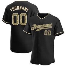 Load image into Gallery viewer, Custom Black Camo-City Cream Authentic Baseball Jersey