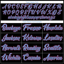 Load image into Gallery viewer, Custom Black Pink-Light Blue Authentic Baseball Jersey