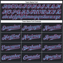 Load image into Gallery viewer, Custom Black Pink-Light Blue Authentic Baseball Jersey