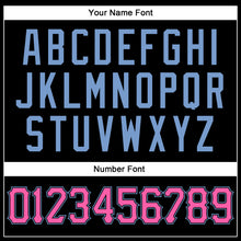 Load image into Gallery viewer, Custom Black Pink-Light Blue Authentic Baseball Jersey