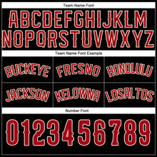 Load image into Gallery viewer, Custom Black Red-Cream Authentic Throwback Basketball Shorts