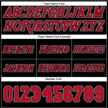 Load image into Gallery viewer, Custom Black Red-White Authentic Throwback Basketball Shorts