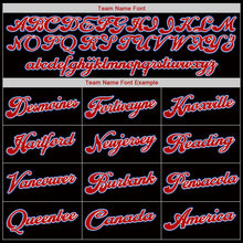 Load image into Gallery viewer, Custom Black White-Red Authentic Throwback Basketball Jersey