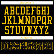 Load image into Gallery viewer, Custom Black Black-Gold Authentic Throwback Basketball Jersey