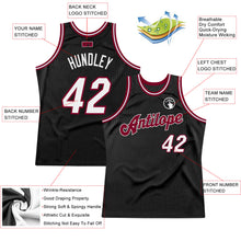 Load image into Gallery viewer, Custom Black White-Maroon Authentic Throwback Basketball Jersey