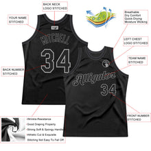 Load image into Gallery viewer, Custom Black Black-Gray Authentic Throwback Basketball Jersey