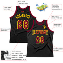 Load image into Gallery viewer, Custom Black Maroon-Gold Authentic Throwback Basketball Jersey