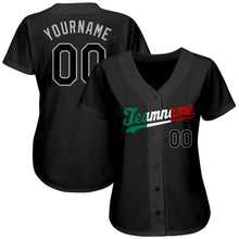 Load image into Gallery viewer, Custom Black Black-Kelly Green Authentic Split Fashion Baseball Jersey