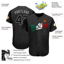 Load image into Gallery viewer, Custom Black Black-Kelly Green Authentic Split Fashion Baseball Jersey