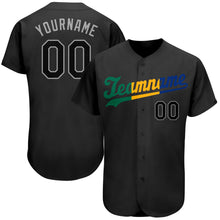 Load image into Gallery viewer, Custom Black Black-Royal Authentic Split Fashion Baseball Jersey