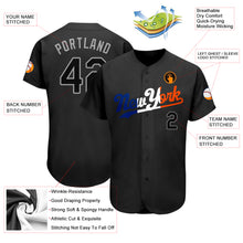Load image into Gallery viewer, Custom Black Black-Orange Authentic Split Fashion Baseball Jersey