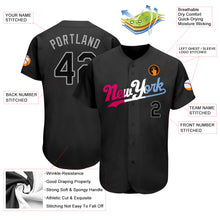 Load image into Gallery viewer, Custom Black Black-Pink Authentic Split Fashion Baseball Jersey