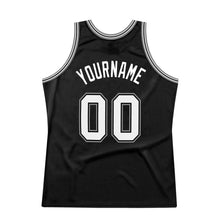 Load image into Gallery viewer, Custom Black White-Gray Authentic Throwback Basketball Jersey