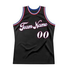Load image into Gallery viewer, Custom Black White-Red Authentic Throwback Basketball Jersey
