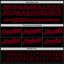 Load image into Gallery viewer, Custom Black Black-Red Authentic Throwback Basketball Shorts