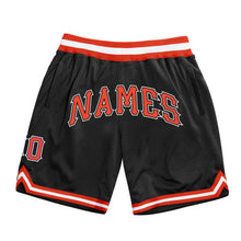 Load image into Gallery viewer, Custom Black Orange-White Authentic Throwback Basketball Shorts