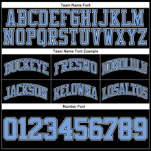Load image into Gallery viewer, Custom Black Light Blue-White Authentic Throwback Basketball Shorts