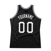 Load image into Gallery viewer, Custom Black White-Red Authentic Throwback Basketball Jersey