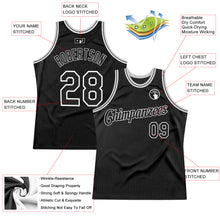 Load image into Gallery viewer, Custom Black Black-Gray Authentic Throwback Basketball Jersey