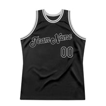 Load image into Gallery viewer, Custom Black Black-Gray Authentic Throwback Basketball Jersey
