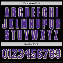 Load image into Gallery viewer, Custom Black Purple-Cream Authentic Throwback Basketball Jersey