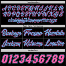 Load image into Gallery viewer, Custom Black Light Blue-Pink Authentic Skull Fashion Baseball Jersey