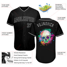 Load image into Gallery viewer, Custom Black Black-Gray Authentic Skull Fashion Baseball Jersey