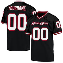 Load image into Gallery viewer, Custom Black White-Cardinal Mesh Authentic Throwback Football Jersey