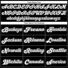 Load image into Gallery viewer, Custom Black White-Gray Mesh Authentic Throwback Football Jersey