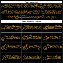 Load image into Gallery viewer, Custom Black Black-Old Gold Mesh Authentic Throwback Football Jersey