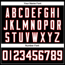 Load image into Gallery viewer, Custom Black White-Red Mesh Authentic Throwback Football Jersey