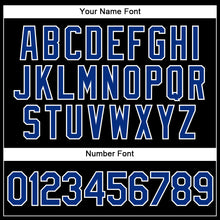 Load image into Gallery viewer, Custom Black White Pinstripe Royal-Red Authentic Baseball Jersey