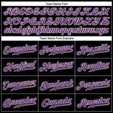 Load image into Gallery viewer, Custom Black White Pinstripe Purple-White Authentic Baseball Jersey