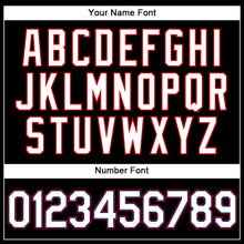 Load image into Gallery viewer, Custom Black Royal Pinstripe White-Red Authentic Baseball Jersey