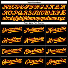 Load image into Gallery viewer, Custom Black Gold Pinstripe Gold-Red Authentic Baseball Jersey