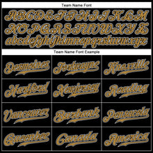 Load image into Gallery viewer, Custom Black Old Gold Pinstripe Old Gold-White Authentic Baseball Jersey