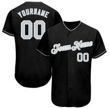 Load image into Gallery viewer, Custom Black Gray-White Authentic Baseball Jersey