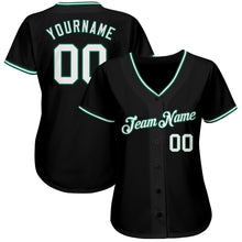 Load image into Gallery viewer, Custom Black White-Kelly Green Authentic Baseball Jersey
