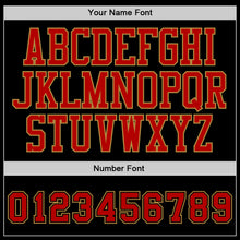 Load image into Gallery viewer, Custom Black Red-Old Gold Authentic Baseball Jersey