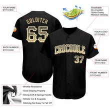 Load image into Gallery viewer, Custom Black Vegas Gold-White Authentic Drift Fashion Baseball Jersey