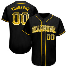Load image into Gallery viewer, Custom Black Gold-White Authentic Drift Fashion Baseball Jersey