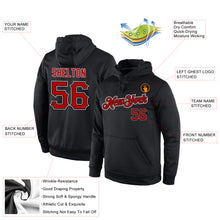 Load image into Gallery viewer, Custom Stitched Black Red-White Sports Pullover Sweatshirt Hoodie
