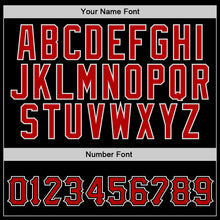 Load image into Gallery viewer, Custom Stitched Black Red-White Sports Pullover Sweatshirt Hoodie